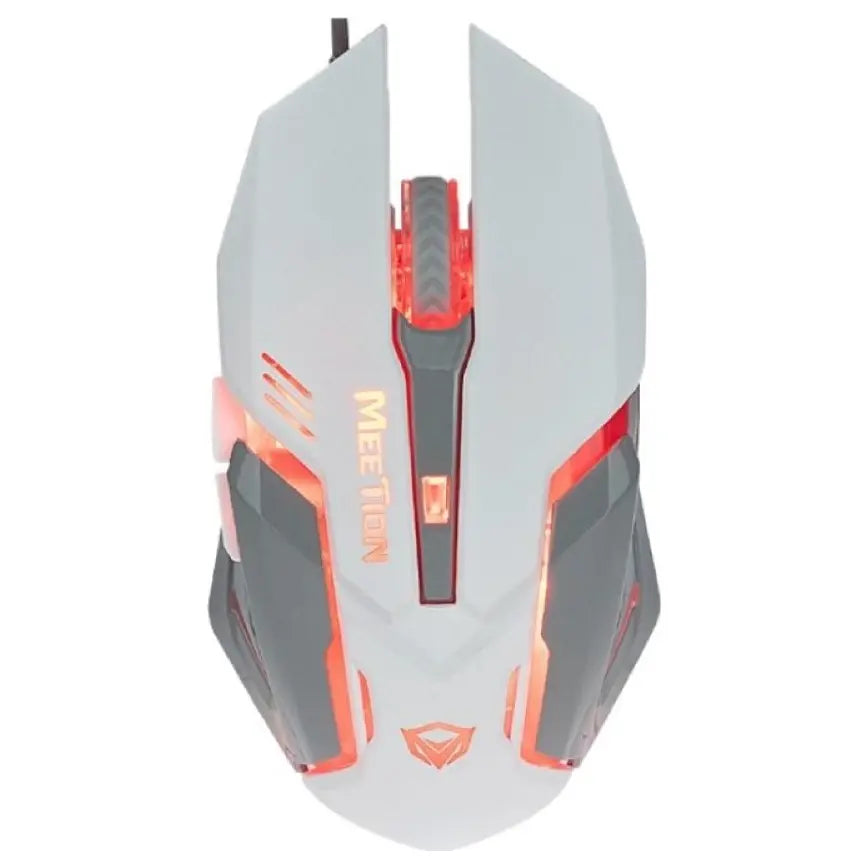 Meetion M915 6D Optical Backlit Wired Gaming Mouse, Up To 6400 DPI, White